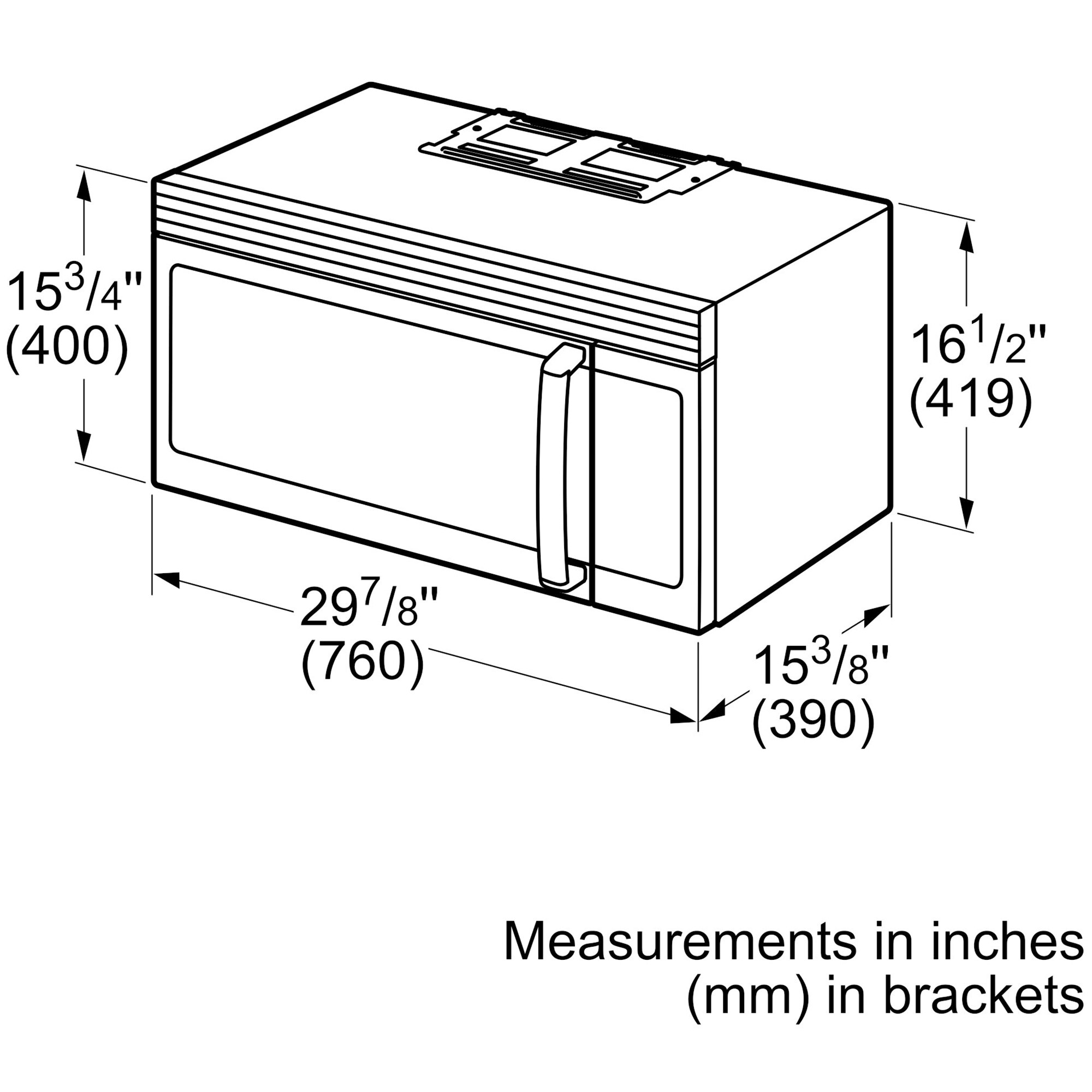 Bosch 300 Series 30" 1.6 Cu. Ft. OvertheRange Microwave with 10 Power Levels & 300 CFM