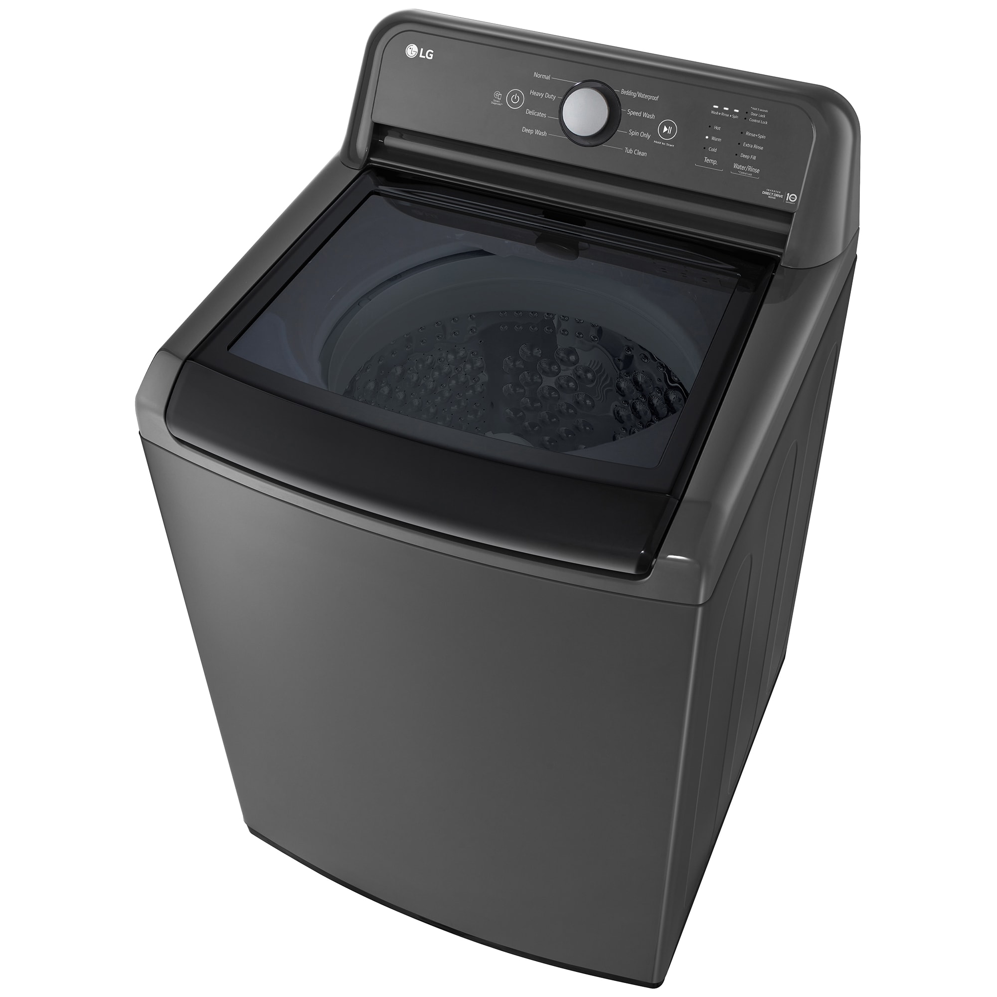 LG 27 in. 4.1 cu. ft. Top Load Washer with 4-Way Agitator, Slam Proof Glass Lid & True Balance Anti-Vibration System - Monochrome Gray, Monochrome Gray, hires