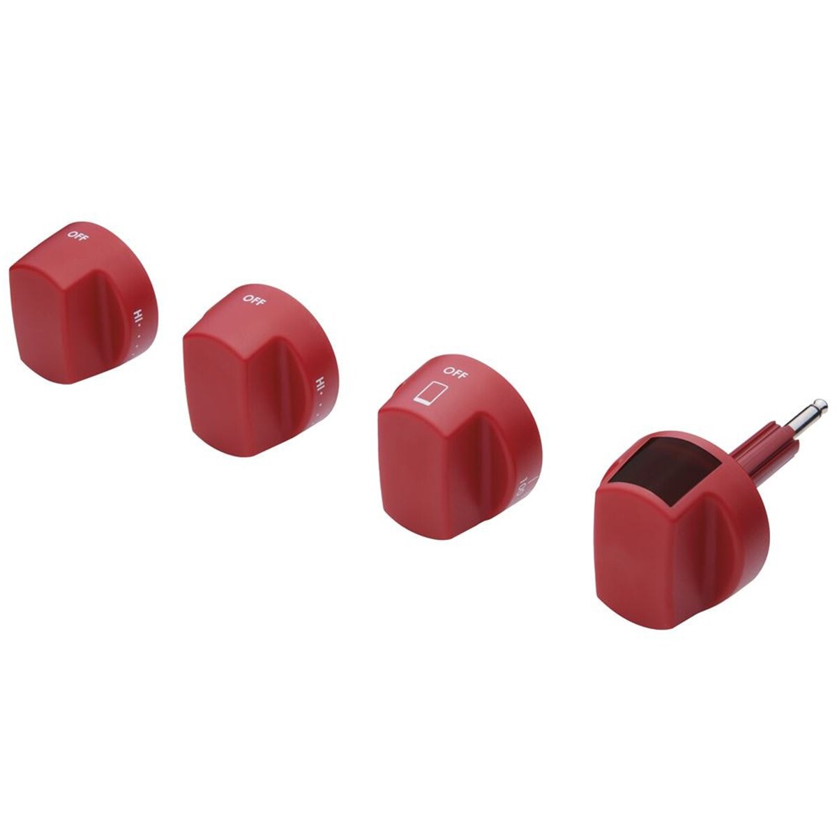 Wolf Red Knob Kit for 36" Dual Fuel Ranges - Charge Option, , hires