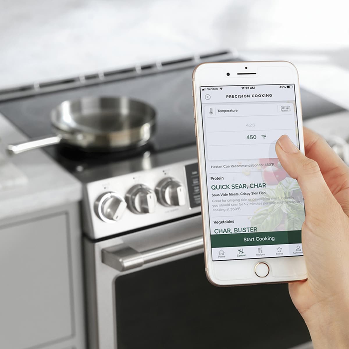 Cafe 30 in. 5.7 cu. ft. Smart Air Fry True European Convection Slide-In Electric Range with 5 Induction Burners - Stainless Steel, Stainless Steel, hires