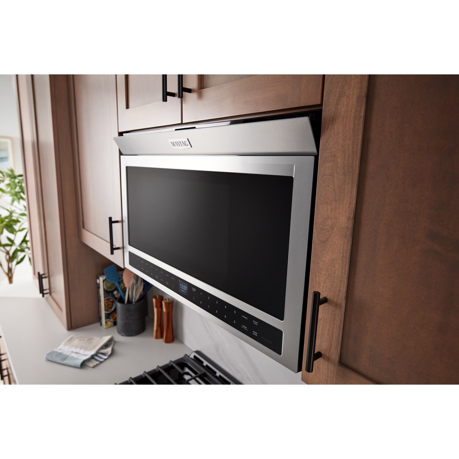 Maytag 30 in. 1.1 cu. ft. 950W Smart Over-the-Range Microwave with 400 CFM & Sensor Cooking - Stainless Steel, , hires