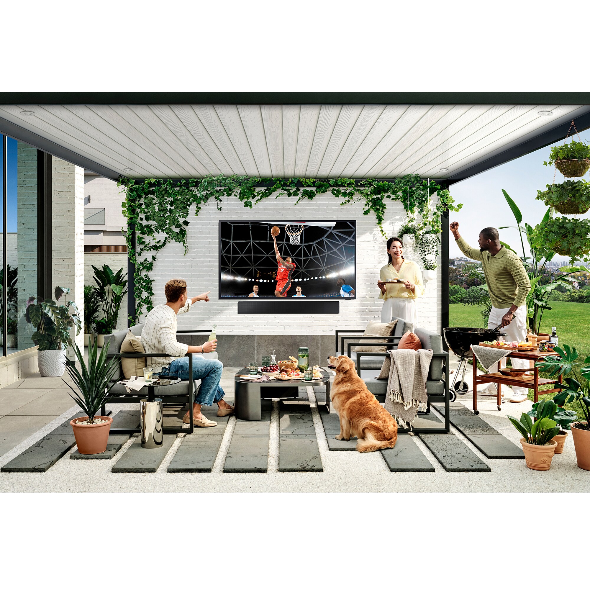 Samsung - The Terrace Series 55" Class Partial Sun 4K UHD Neo QLED Smart Tizen Outdoor TV, , hires