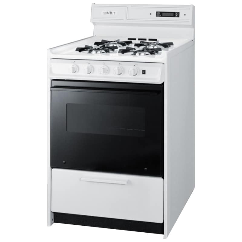 Summit 24 in. 2.9 cu. ft. Gas Range with Open Burners - White, , hires