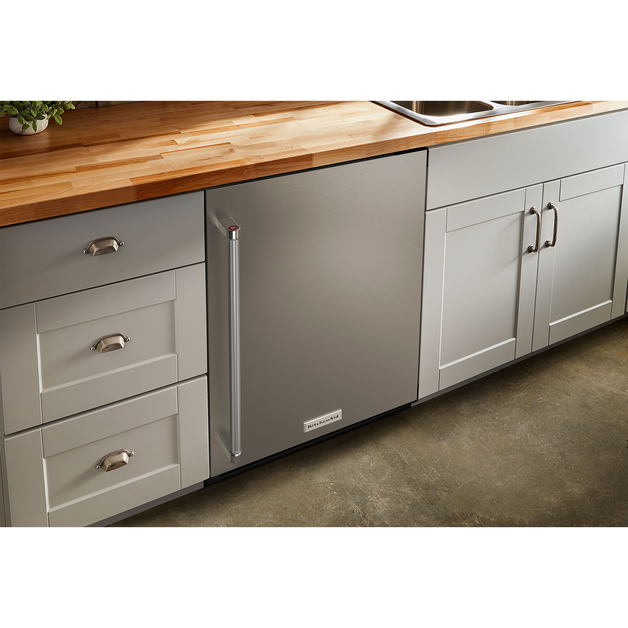 KitchenAid 24 in. 5 cu. ft. Built-In Undercounter Refrigerator - Stainless Steel, Stainless Steel, hires