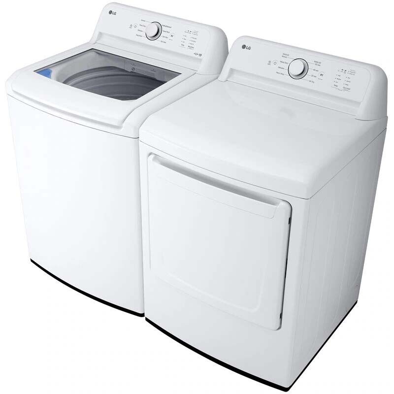 LG 27 in. 7.3 cu. ft. Electric Dryer with FlowSense Duct Clogging Indicator, LoDecibel Quiet Operation & Sensor Dry - White, White, hires