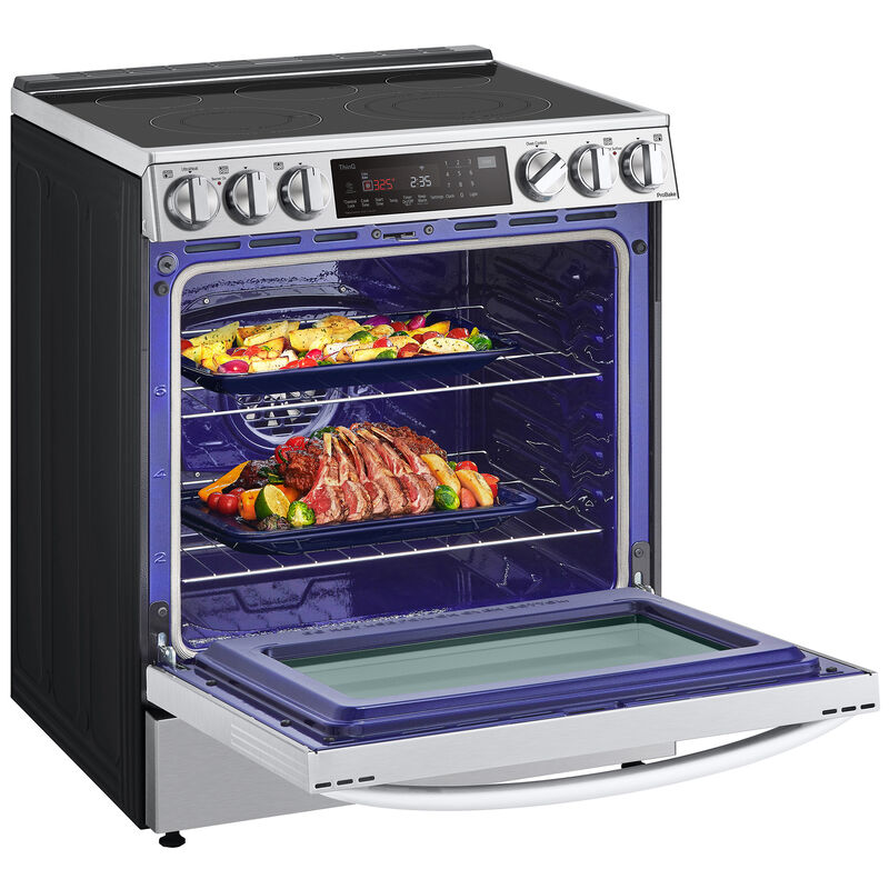 LG InstaView 30 in. 6.3 cu. ft. Smart Air Fry True European Convection Slide-In Electric Range with Radiant Burners - PrintProof Stainless Steel, PrintProof Stainless Steel, hires