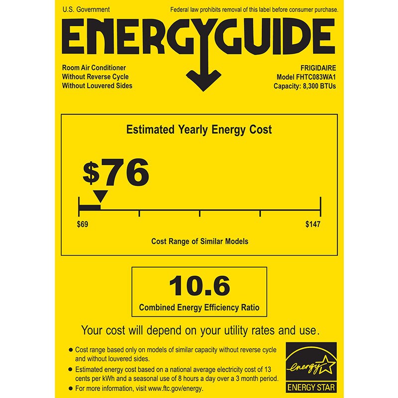 Frigidaire 8,300 BTU Through-the-Wall Air Conditioner with 3 Fan Speeds, Sleep Mode & Remote Control - White, , hires