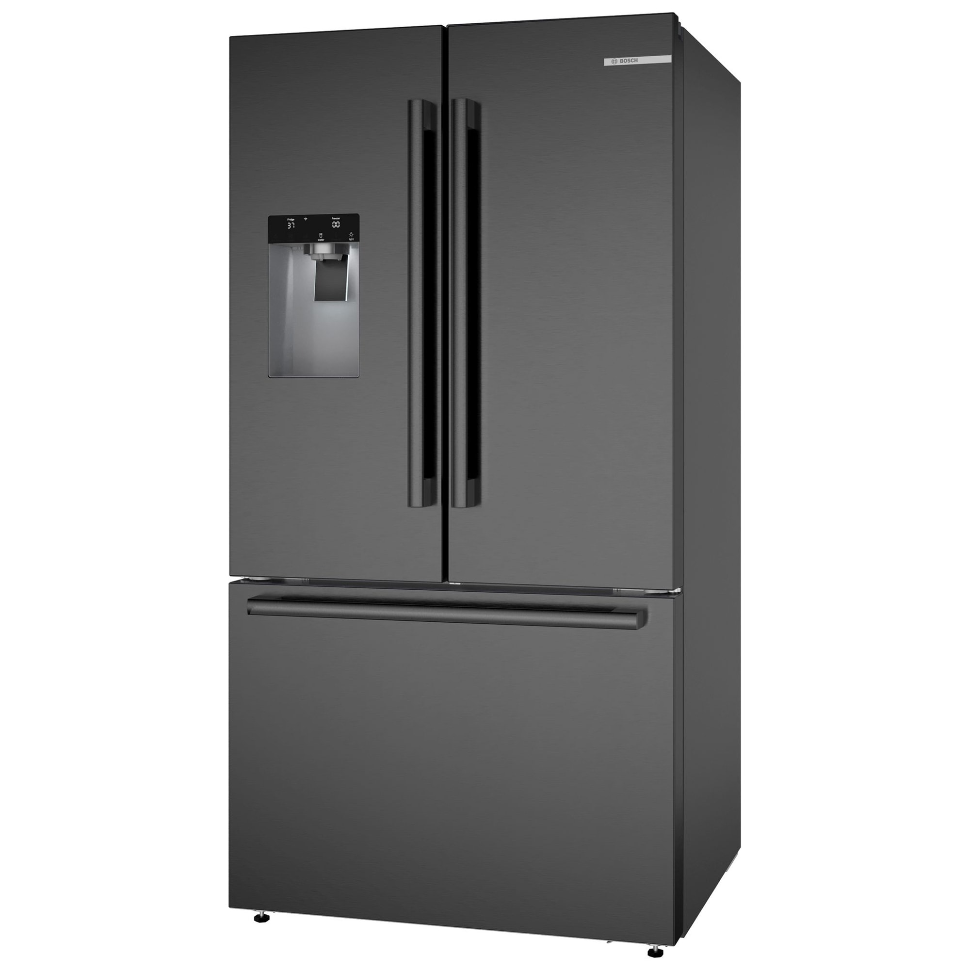 Bosch 500 Series 36 in. 26 cu. ft. Smart French Door Refrigerator with Ice & Water Dispenser - Black Stainless Steel, , hires