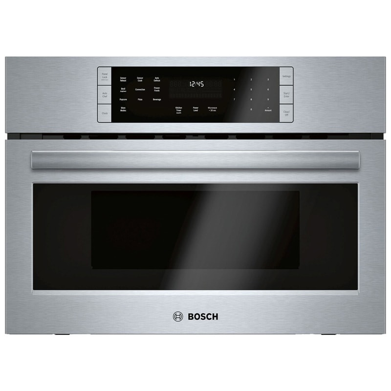 Bosch 800 Series 27 in. 1.6 cu. ft. 1000W Built-In Microwave with Convection & Sensor Cooking - Stainless Steel, , hires