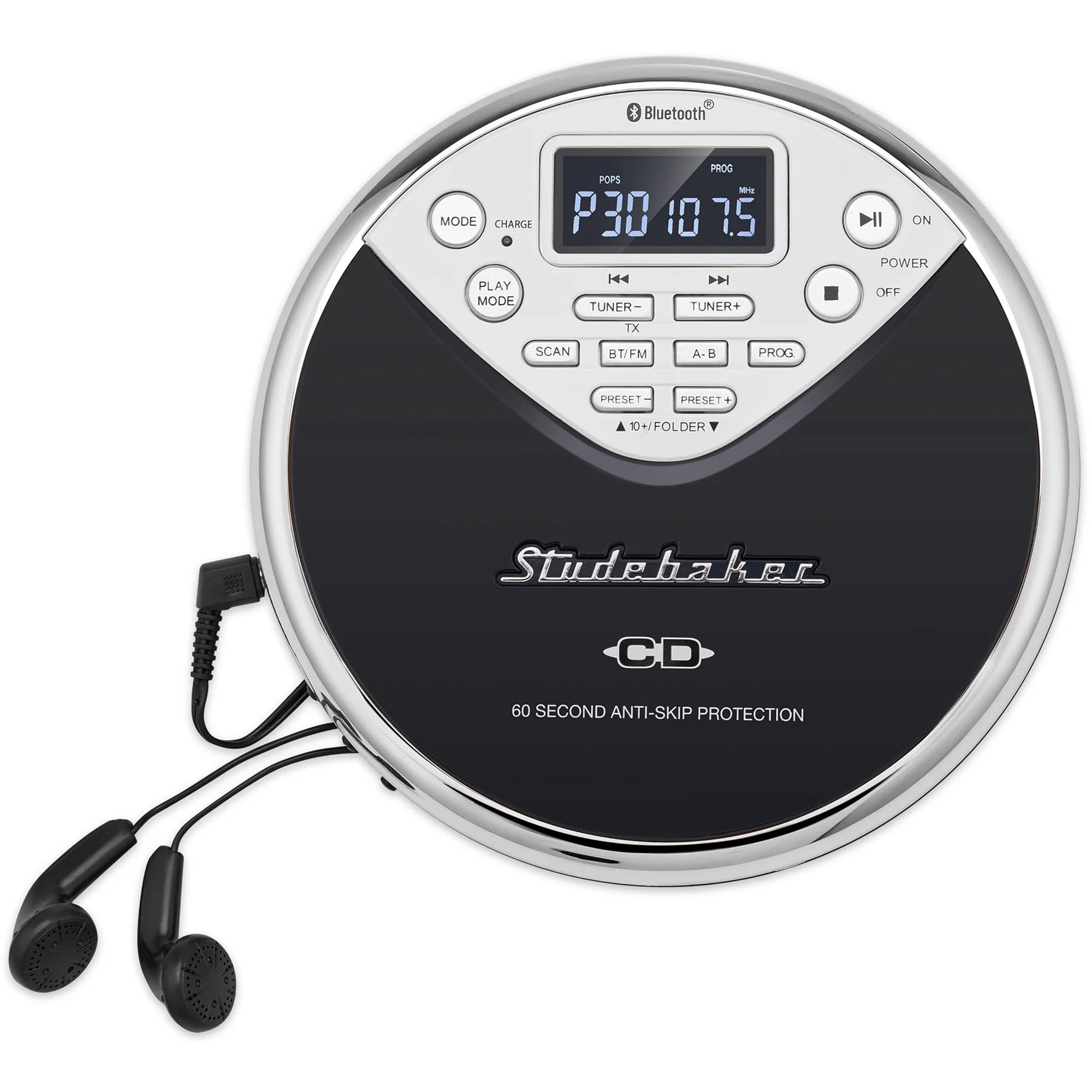 Studebaker Personal Bluetooth MP3 CD Player with Digital FM Radio & Built-in Rechargeable Battery, , hires