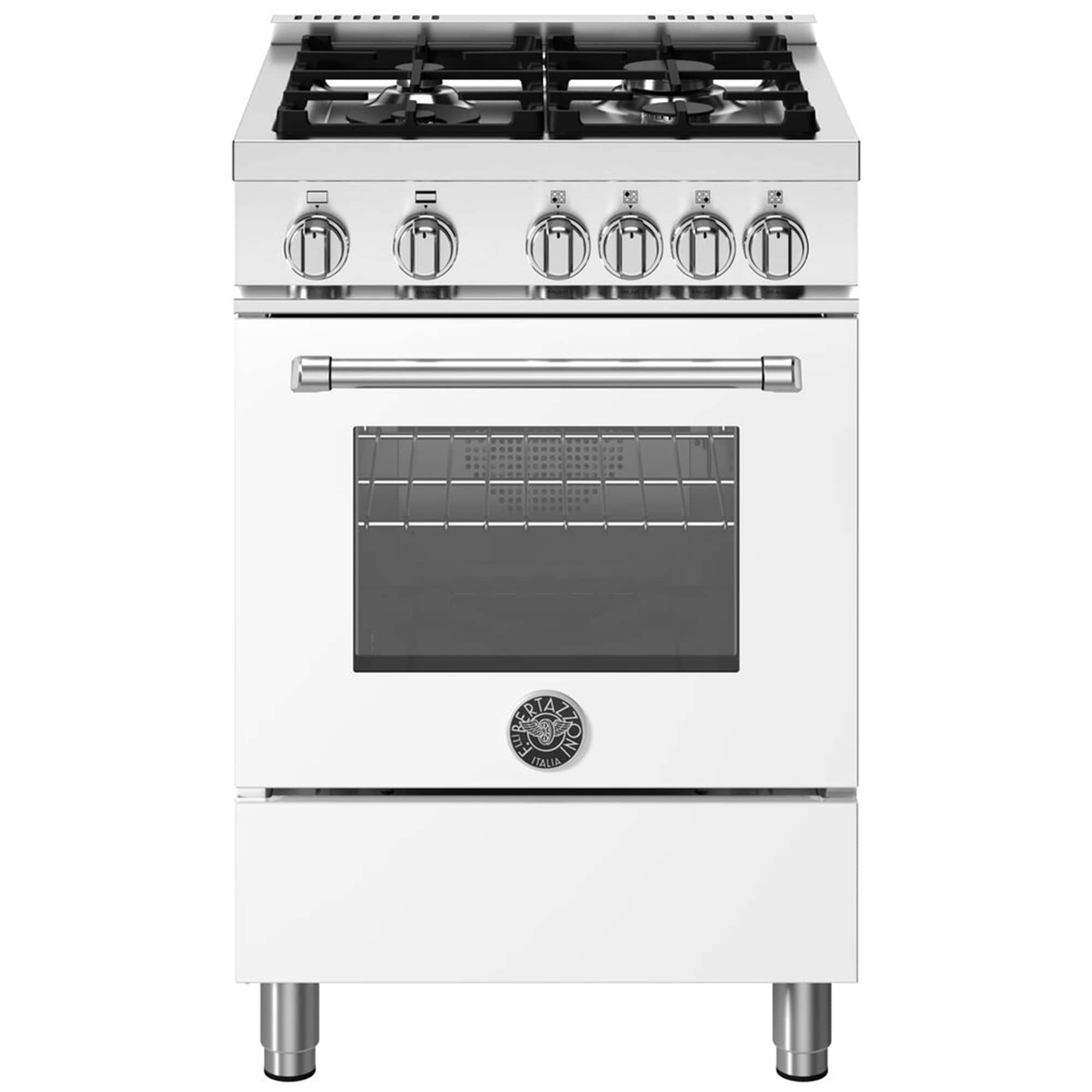 Bertazzoni Master Series 24 in. 2.5 cu. ft. Standard Convection Gas Range with 4 Sealed Burners - Matte White, , hires