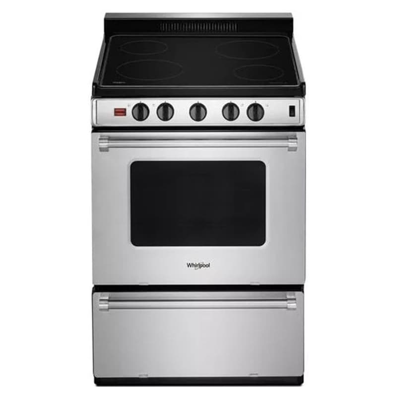 Whirlpool 24 in. 2.9 cu. ft. Electric Range with Radiant Burners - Stainless Steel, , hires