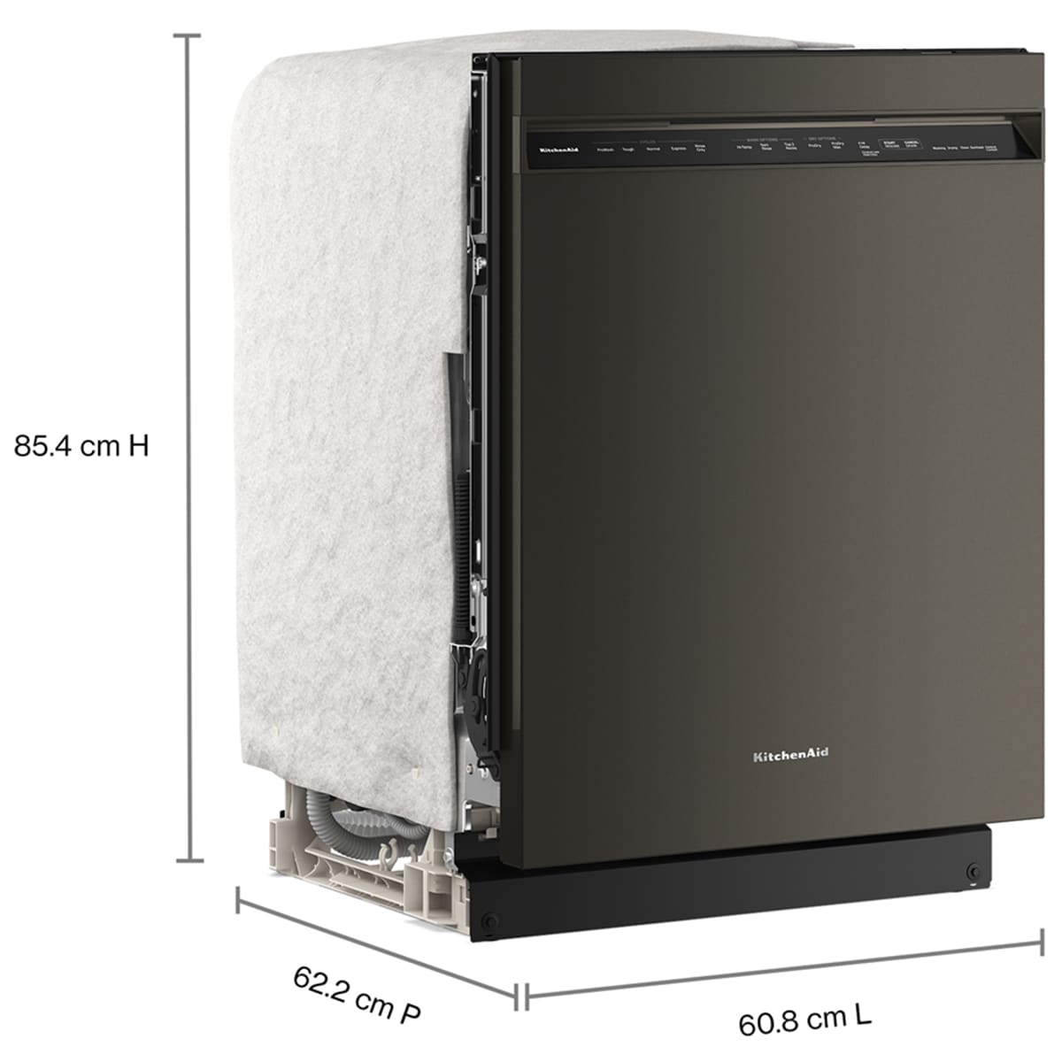 KitchenAid 24 in. Front Control Dishwasher with 41 dBA Sound Level, 3rd-Rack, ProDry System & Pocket Handle - Black Ore, , hires