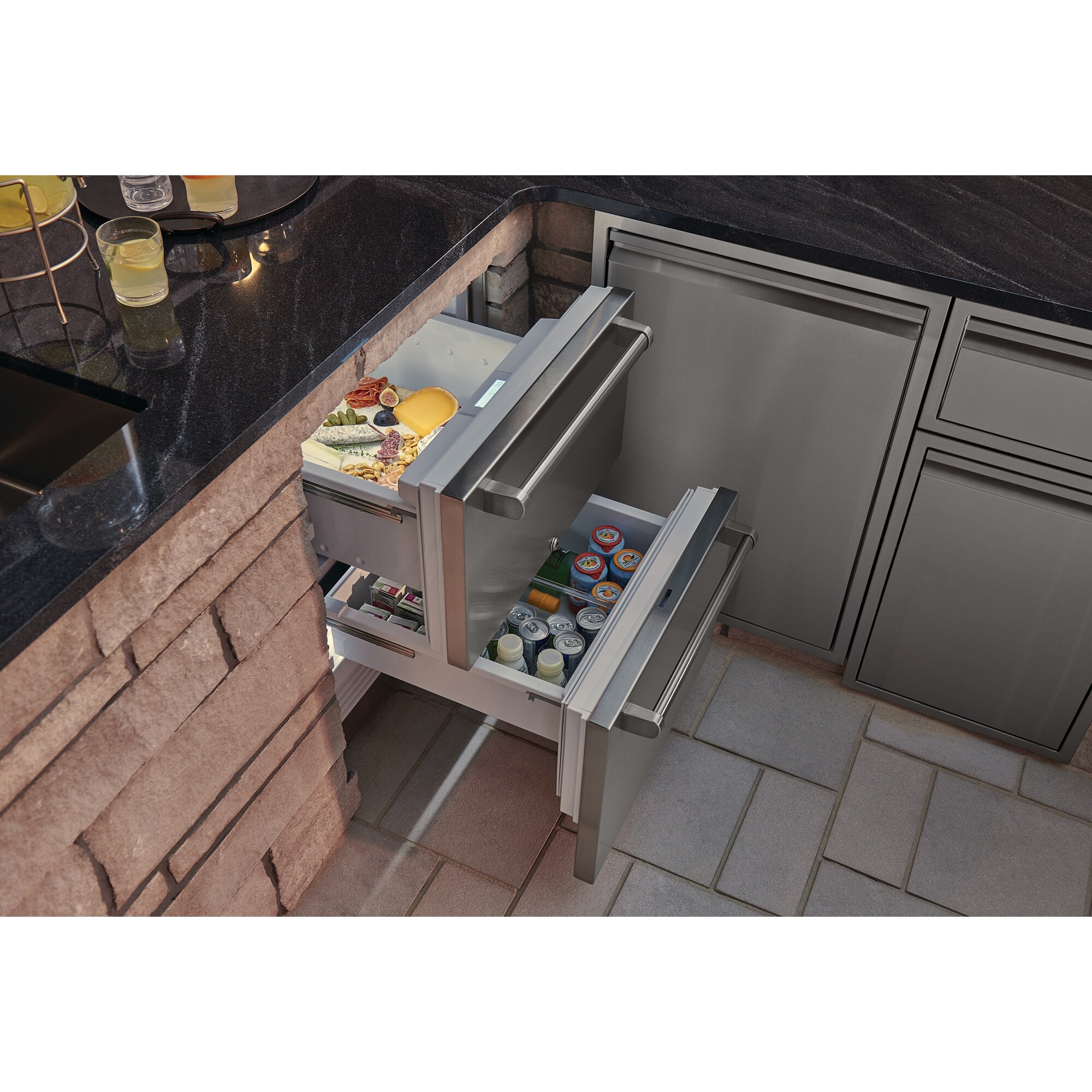 Sub-Zero Designer Series 24 in. Built-In 4.0 cu. ft. Smart Outdoor Double Refrigerator Drawers - Custom Panel Ready, , hires