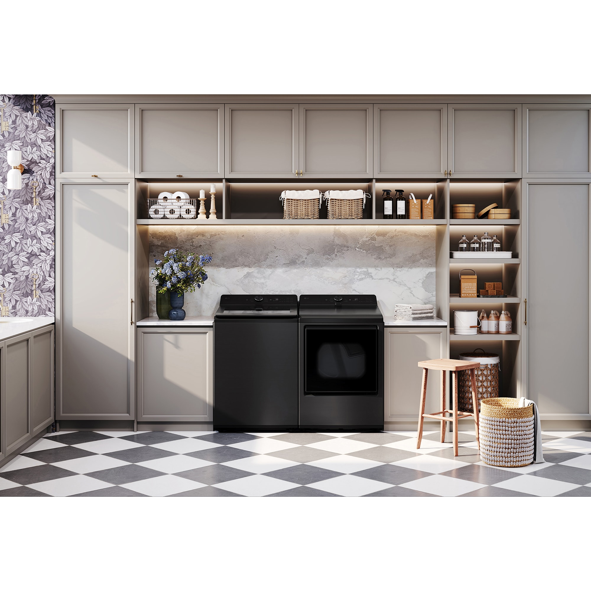 LG 27 in. 7.3 cu. ft. Smart Electric Dryer with AI Sensor Dry - Platinum Black, Platinum Black, hires