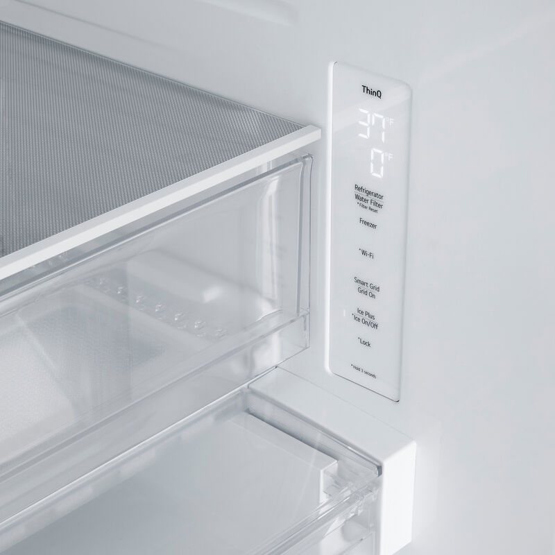 LG 33 in. 24.5 cu. ft. Smart French Door Refrigerator with Ice & Water Dispenser - PrintProof Stainless Steel, PrintProof Stainless Steel, hires