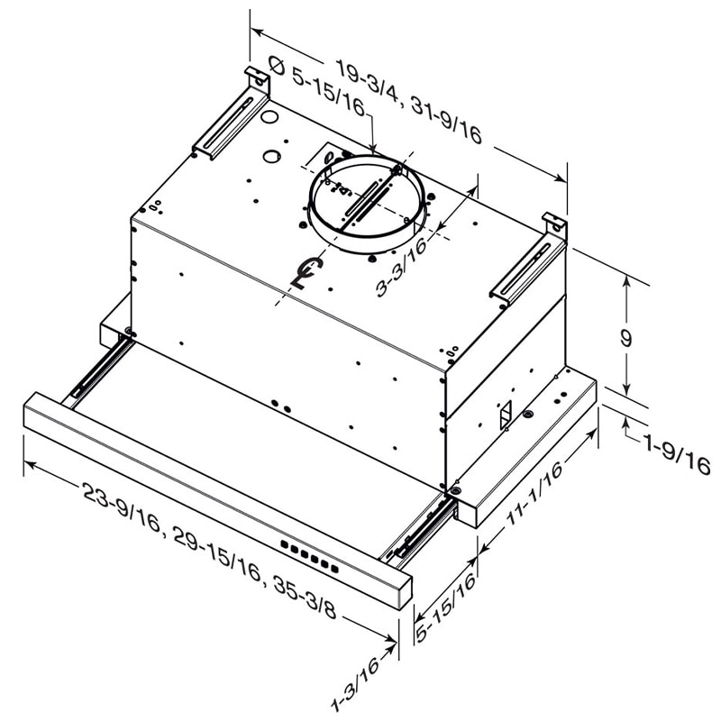 Broan EBS1 Series 30 in. SlideOut Style Range Hood with 3 Speed