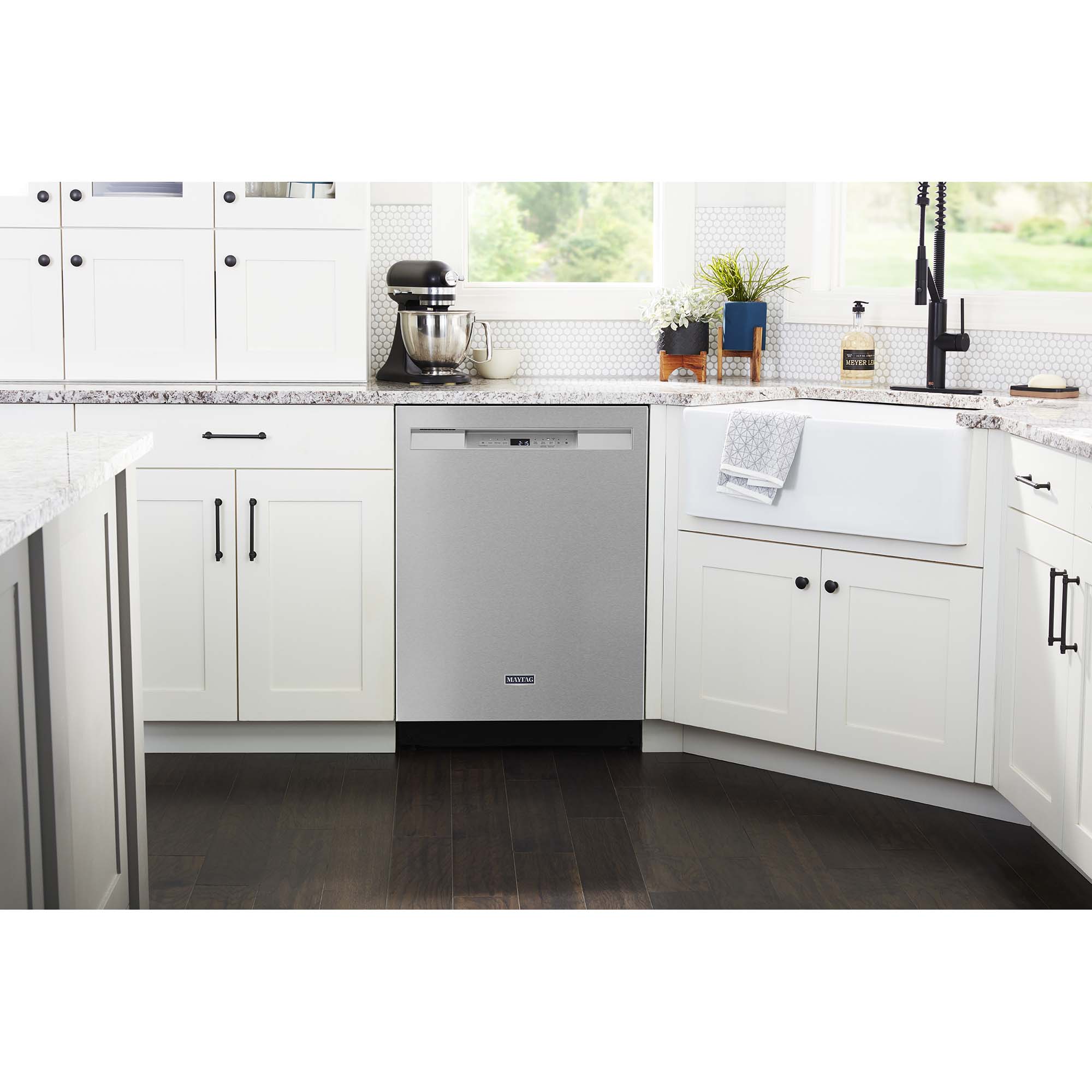 Maytag 24 in. Front Control Dishwasher with 50 dBa Sound Level & Pocket - Fingerprint Resistant Stainless, Fingerprint Resistant Stainless, hires