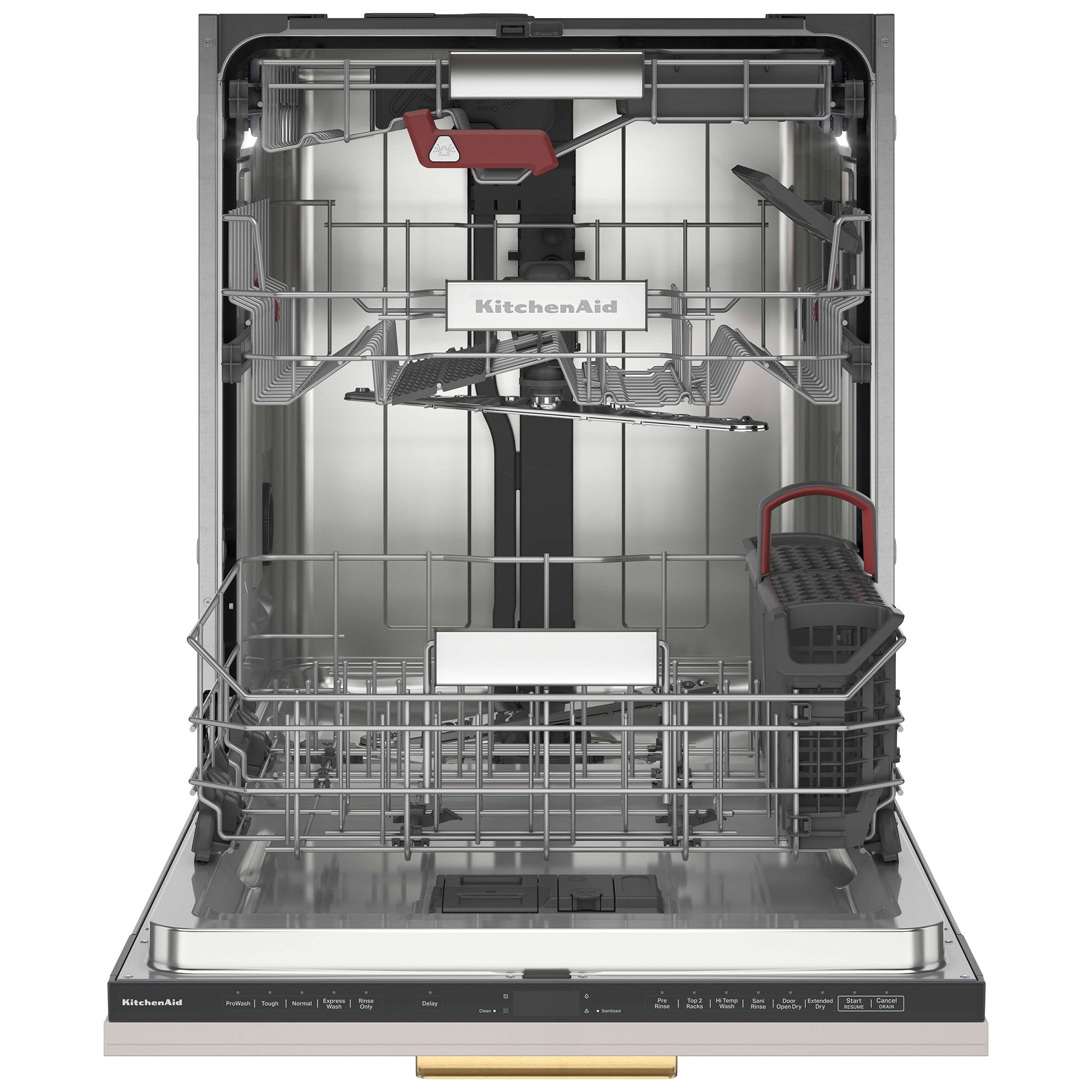 KitchenAid 24 in. Top Control Flush-Mount Dishwasher with 39 dBa Sound Level & 3rd-Rack - Custom Panel Ready, Custom Panel Required, hires
