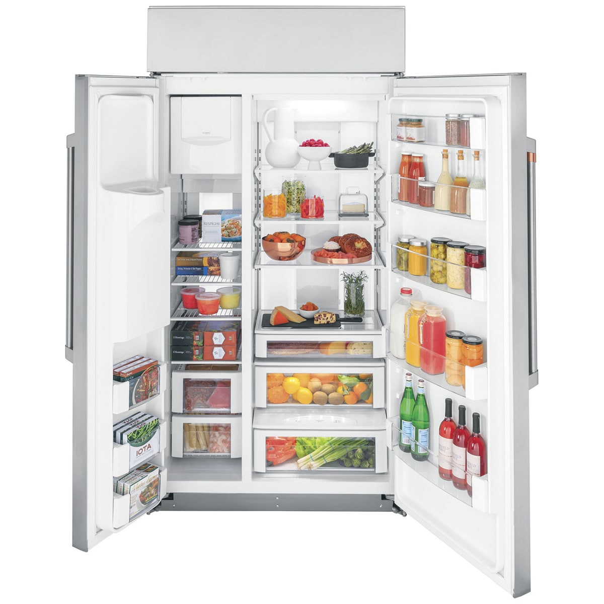 Cafe 42 in. 24.5 cu. ft. Built-In Smart Counter Depth Side by Side Refrigerator with Ice & Water Dispenser - Stainless Steel, , hires