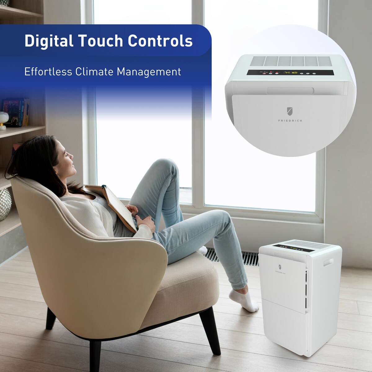 Friedrich 50 Pint 2-Speed Dehumidifier with Built-In Drain Pump, , hires