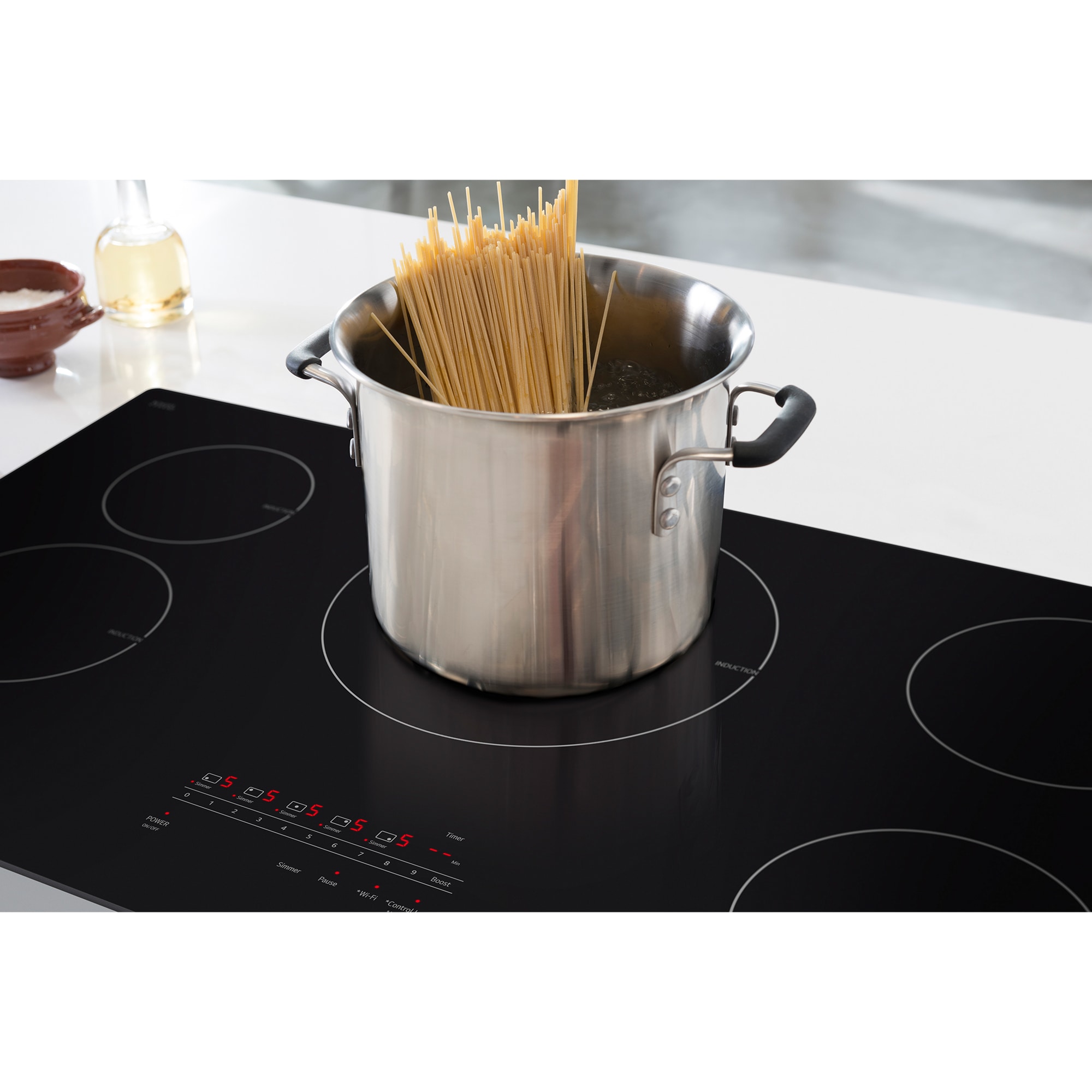 LG 36 in. 5-Burner Smart Induction Cooktop with Simmer Burner & Power Burner - Black, , hires
