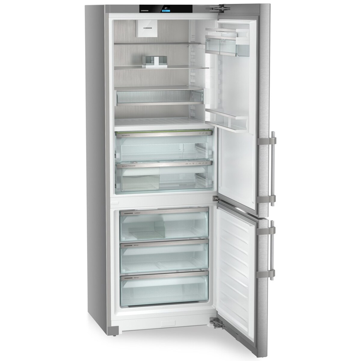 Liebherr Prime 30 in. 16.8 cu. ft. Smart Counter Depth Bottom Freezer Refrigerator with Ice Maker - Stainless Steel, , hires