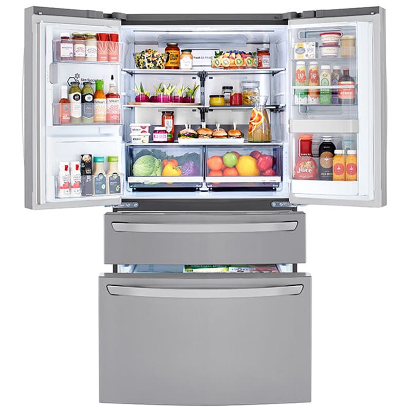 LG 36 in. 29.5 cu. ft. Smart 4-Door French Door Refrigerator with Ice & Water Dispenser - PrintProof Stainless Steel, PrintProof Stainless Steel, hires