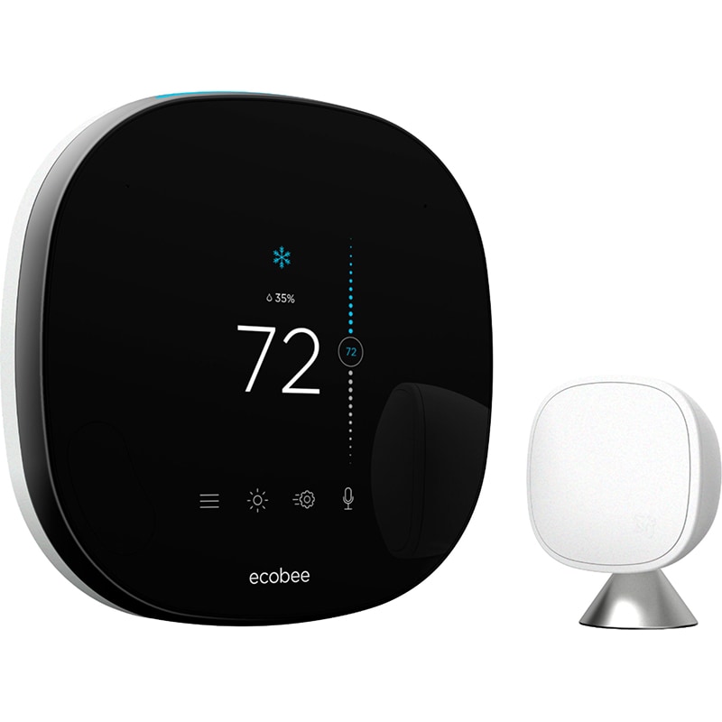 ecobee - Smart Thermostat with Voice Control - Black, , hires