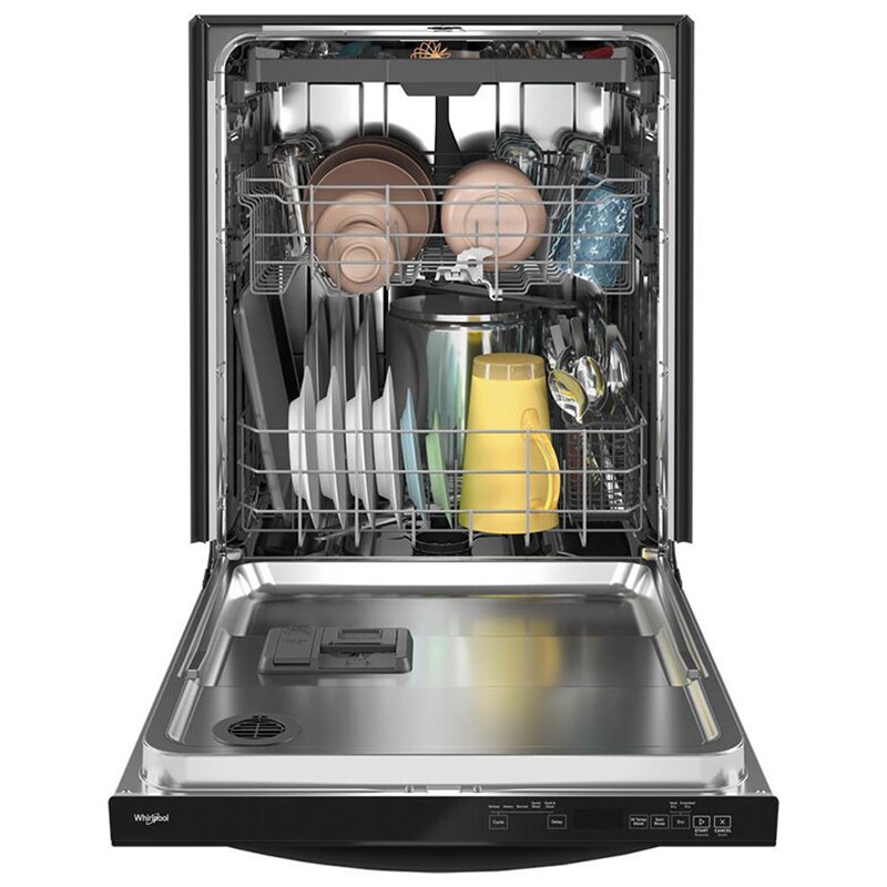 Whirlpool 24 in. Top Control Dishwasher with 47 dBa Sound Level & 3rd-Rack - Black, Black, hires