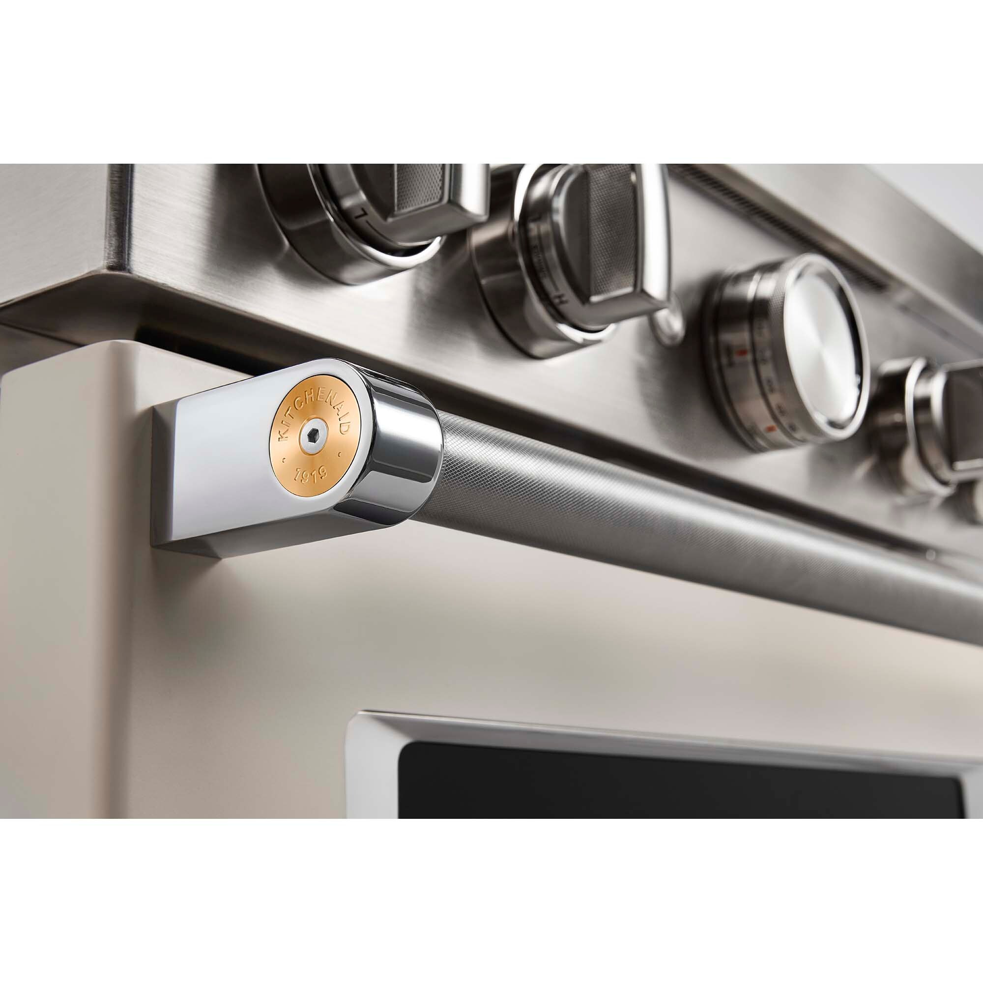 KitchenAid 30 in. 4.1 cu. ft. Smart True European Convection Dual Fuel Range with 4 Sealed Burners - Milkshake, , hires