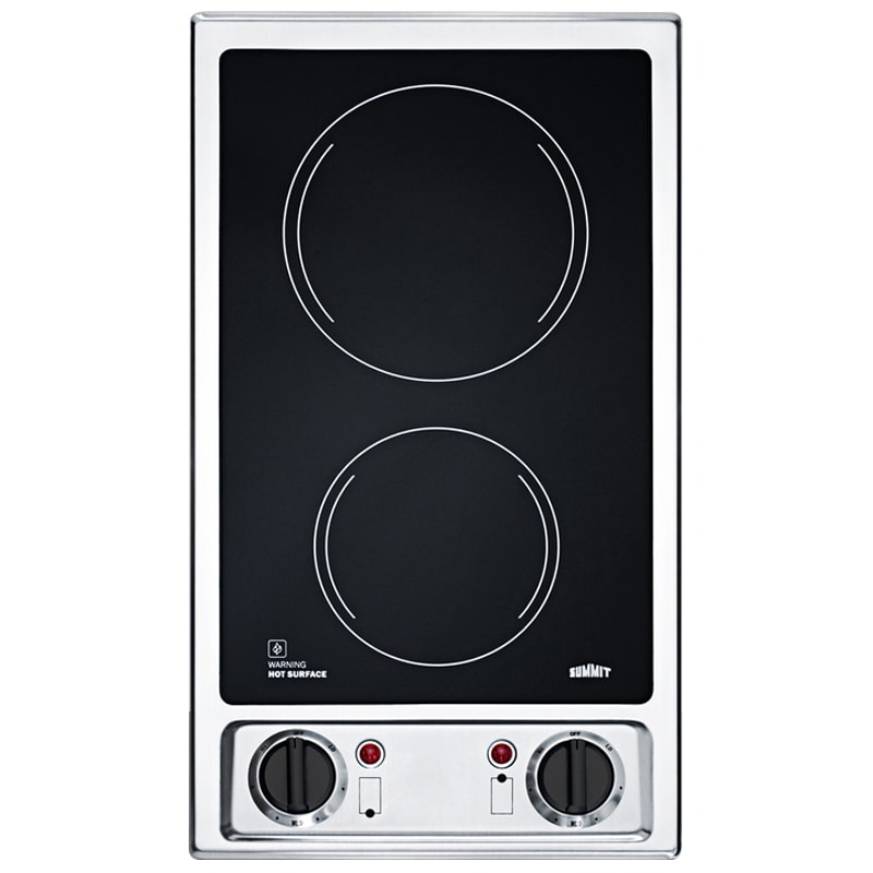 Summit 12 in. 2-Burner Electric Cooktop - Black, , hires