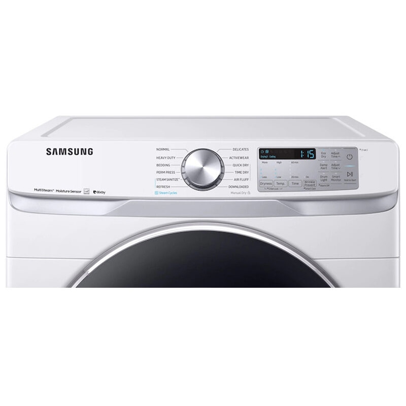 Samsung 27 in. 7.5 cu. ft. Smart Stackable Electric Dryer with Sanitize+, Steam Cycle & Sensor Dry - White, White, hires