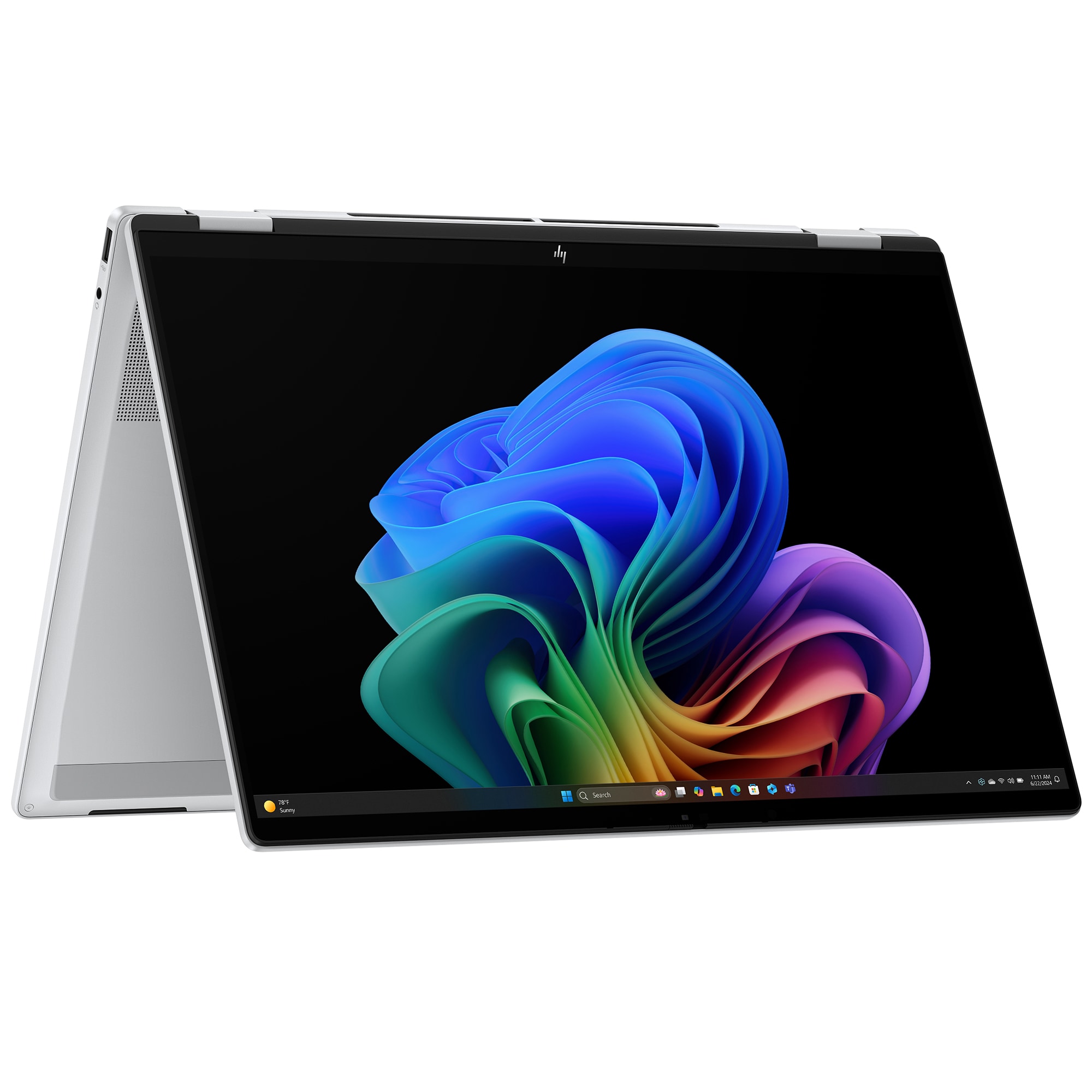 HP OmniBook 7 Flip 16 in. 2-in-1 Touch Screen Notebook with Copilot+ PC, Intel Core Ultra 5 226V, 8-Core CPU, Intel Arc 130V GPU, 16 GB RAM, 512 GB SSD, up to 23 Hrs. of Battery Life & Windows 11 Home - Glacier Silver, , hires