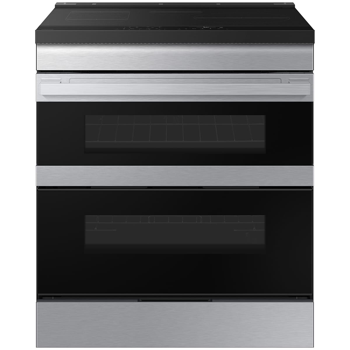 Samsung Bespoke 30 in. 6.1 cu. ft. Smart Air Fry True European Convection Double Oven Slide-In Electric Range with 4 Induction Burners - Stainless Steel, , hires