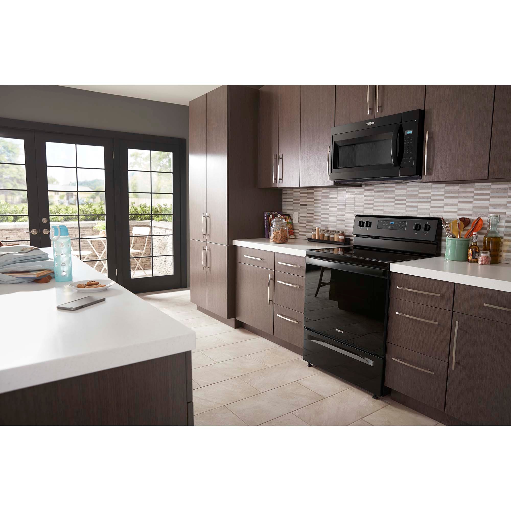 Whirlpool 30 in. 1.7 cu. ft. 1000W Over-the-Range Microwave with 300 CFM - Black, Black, hires