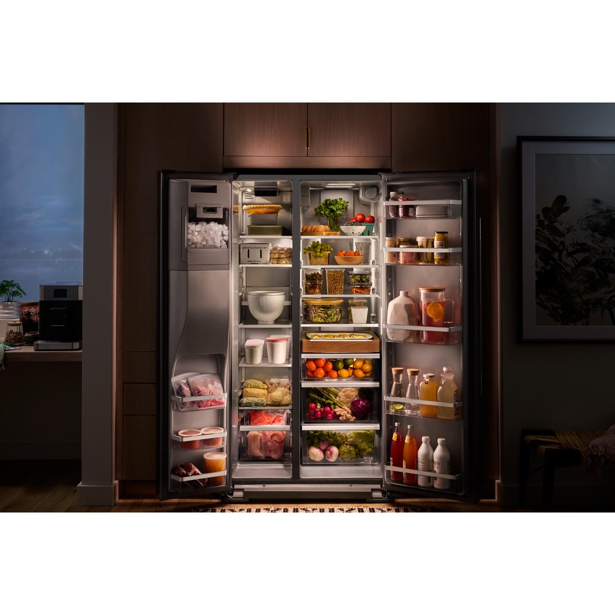 KitchenAid 36 in. 20.8 cu. ft. Counter Depth Side-by-Side Refrigerator with Ice & Water Dispenser - Fingerprint Resistant Stainless Steel, Fingerprint Resistant Stainless, hires