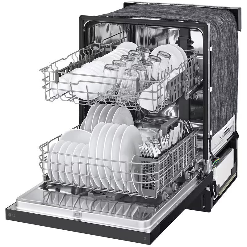 LG 24 in. Front Control Dishwasher with 52 dBa Sound Level, Dynamic Dry & Pocket - Black, Black, hires