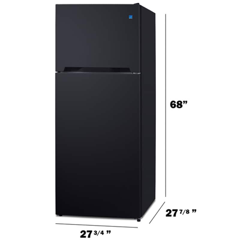 Summit 28 in. 14.3 cu. ft. Counter Depth Top Freezer Refrigerator - Black, Black, hires