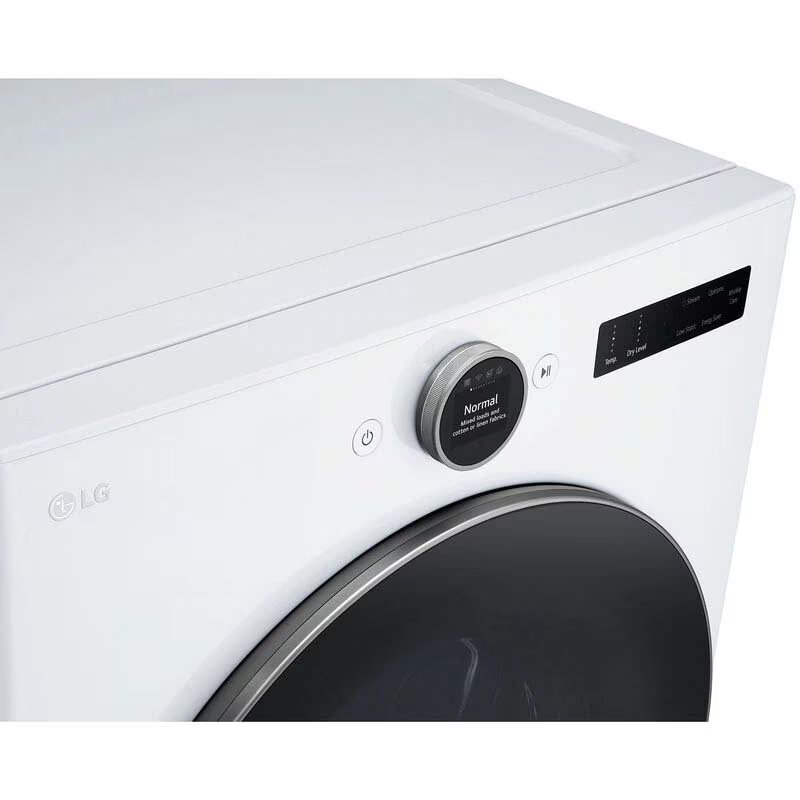 LG 27 in. 7.4 cu. ft. Smart Stackable Electric Dryer with AI Sensor Dry, Turbo Steam, Sanitize & Steam Cycle - White, White, hires