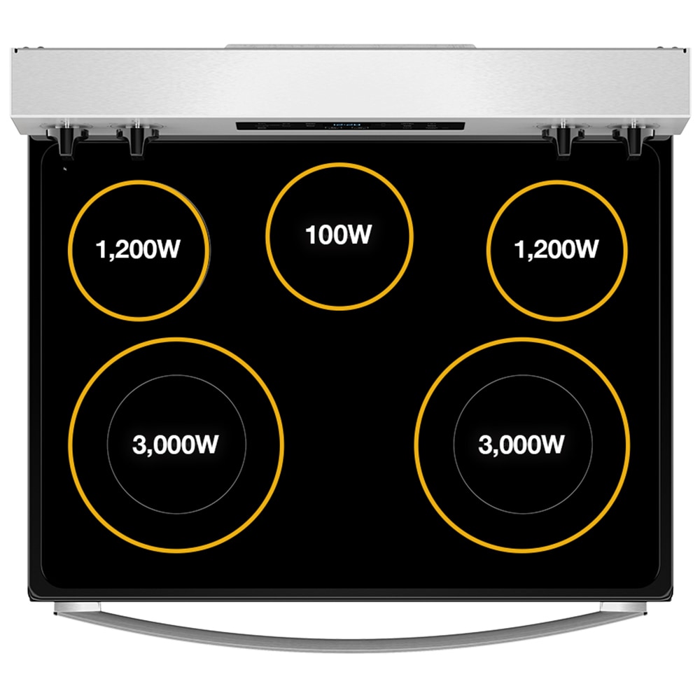 Whirlpool 30 in. 5.3 cu. ft. Electric Range with Radiant Burners - Stainless Steel, Stainless Steel, hires