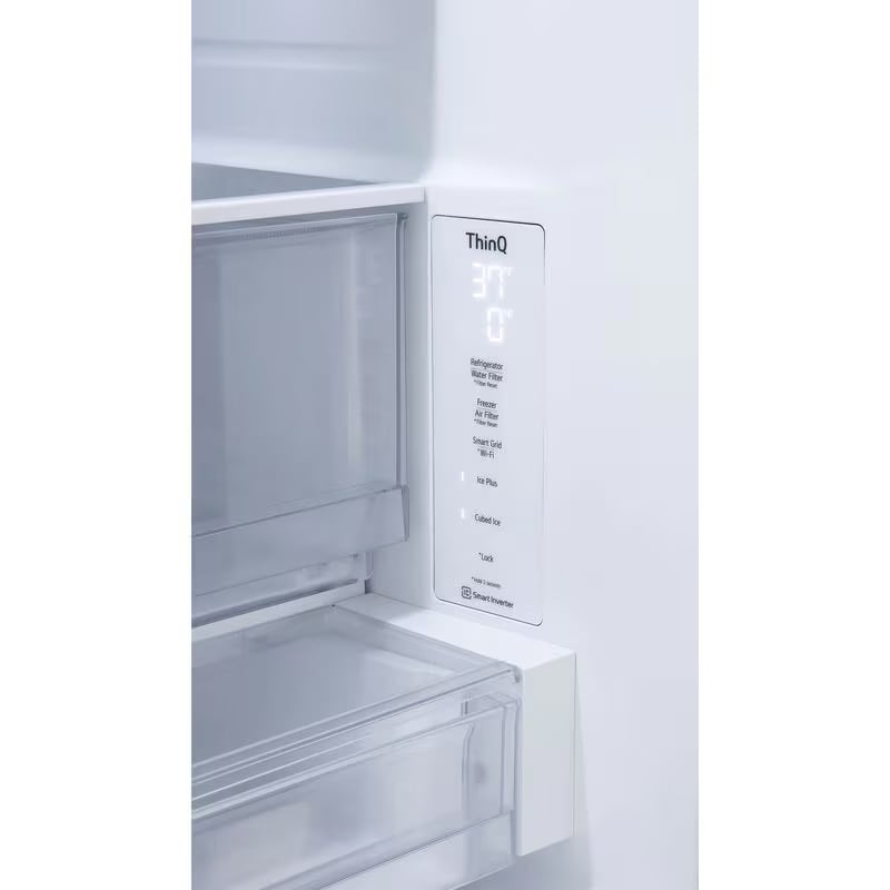 LG 36 in. 26.5 cu. ft. Smart Counter Depth French Door Refrigerator with Internal Water Dispenser - Stainless Steel, Stainless Steel, hires