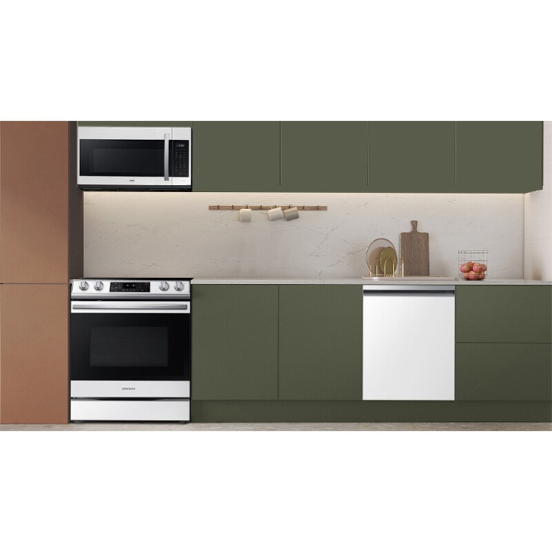 Samsung Bespoke 24 in. Top Control Smart Dishwasher with 46 dBa Sound Level, 3rd-Rack, AutoRelease & Pocket - White Glass, , hires