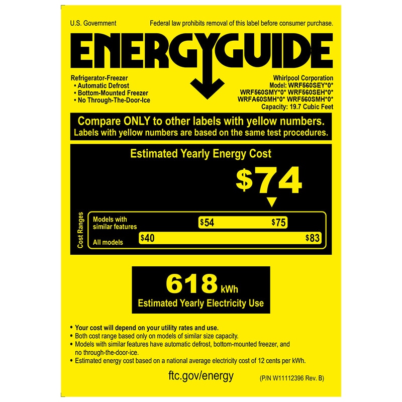 Whirlpool 30 in. 19.7 cu. ft. French Door Refrigerator with Water Dispenser - Black, Black, hires