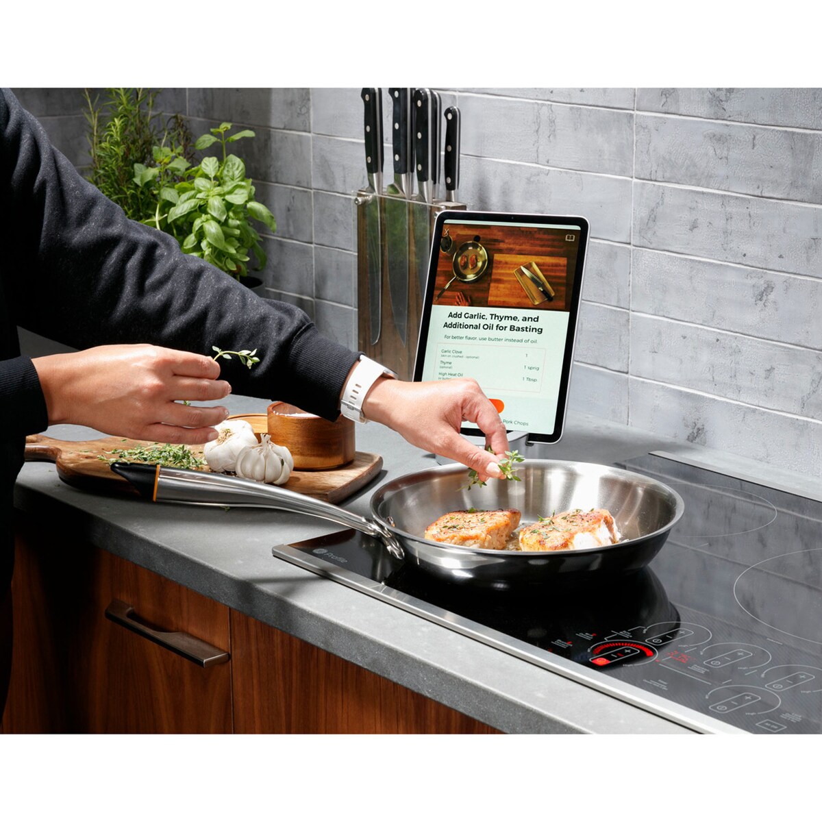 GE Profile 30 in. 4-Burner Smart Induction Cooktop with Simmer Burner & Power Burner - Black, , hires