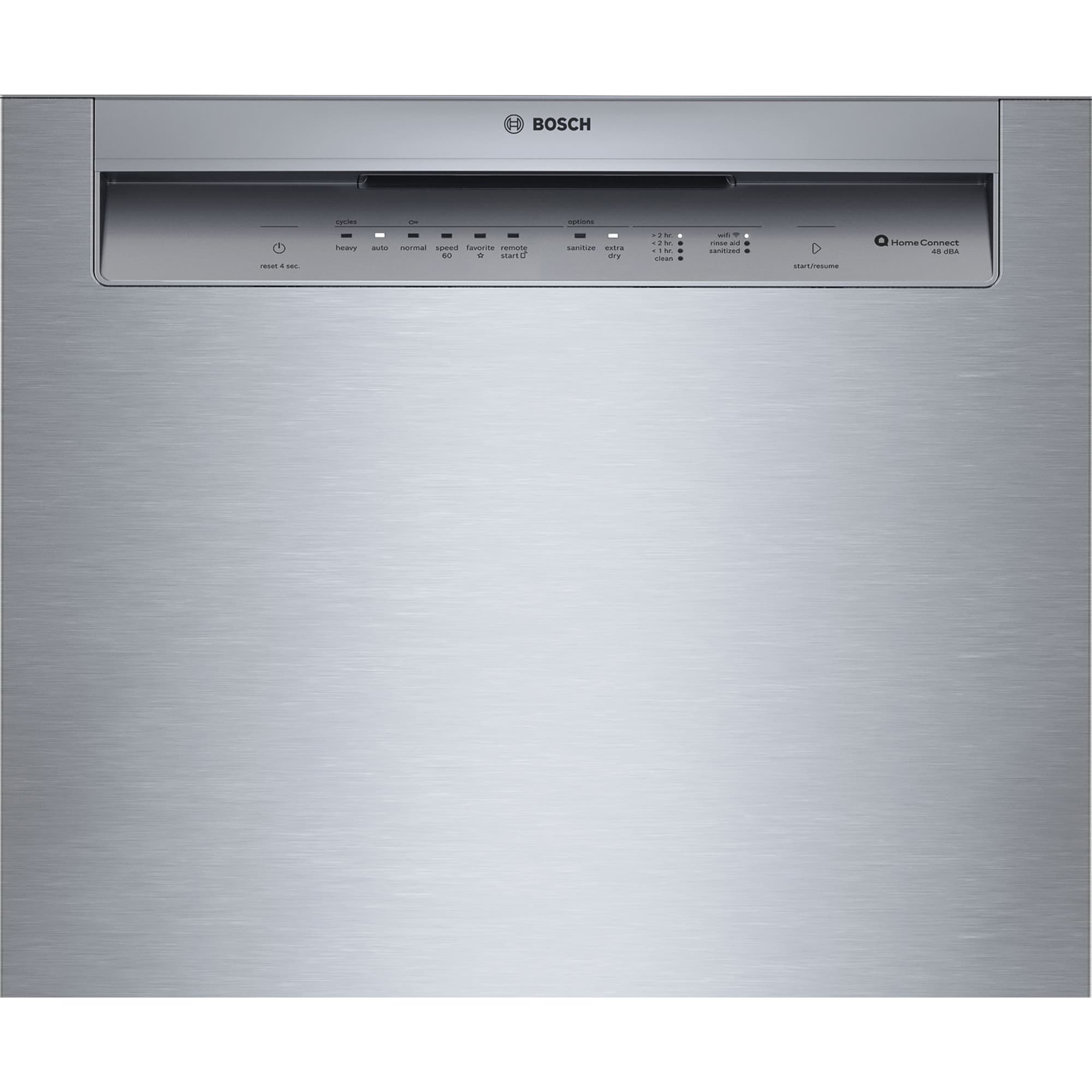 Bosch 300 Series 24 in. Front Control Smart Dishwasher with 48 dBA Sound Level, 3rd Rack, PureDry & Pocket Handle - Stainless Steel, Stainless Steel, hires