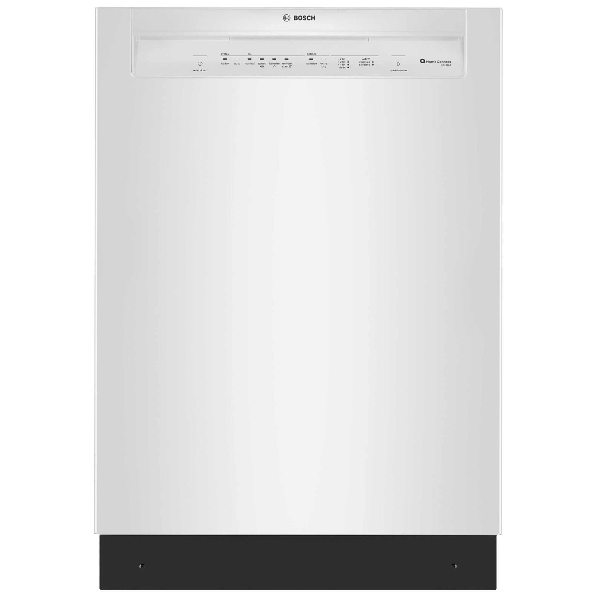 Bosch 300 Series 24 in. Front Control Smart Dishwasher with 48 dBA Sound Level, 3rd Rack, PureDry & Pocket Handle - White, White, hires