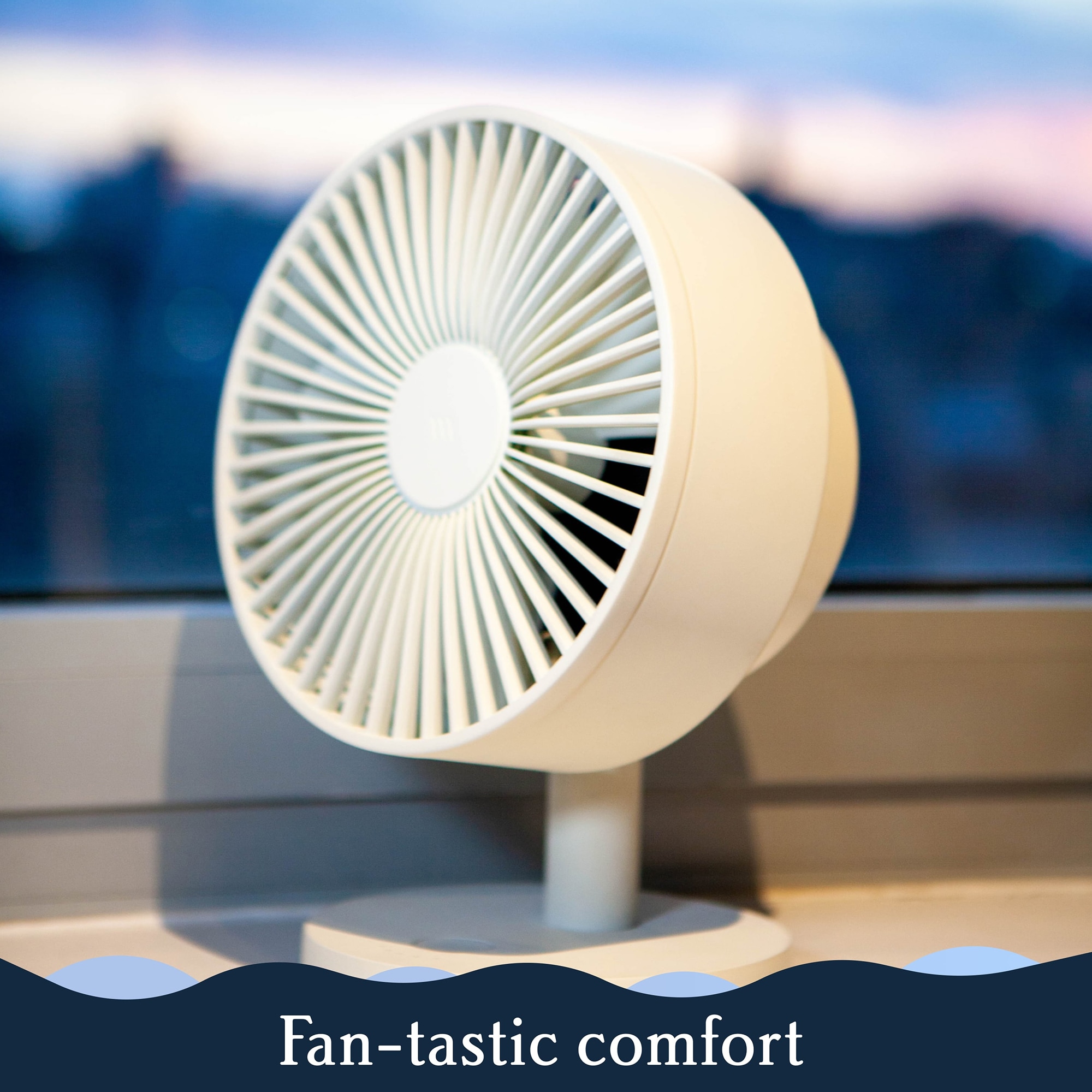Windmill Smart Personal Fan with 5 Speed Settings, Adjustable Tilt & Remote Control - White, , hires