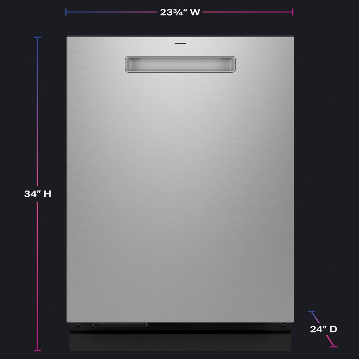 GE Profile 24 in. Top Control Flush-Mount Smart Dishwasher with 42 dBa Sound Level, 3rd-Rack, Twin Turbo Dry Boost & Pocket Handle - Fingerprint Resistant Stainless, , hires