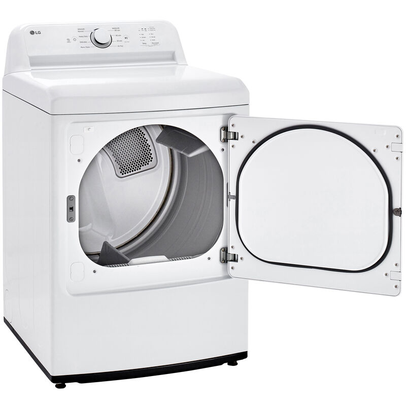 LG 27 in. 7.3 cu. ft. Electric Dryer with FlowSense Duct Clogging Indicator, LoDecibel Quiet Operation & Sensor Dry - White, White, hires